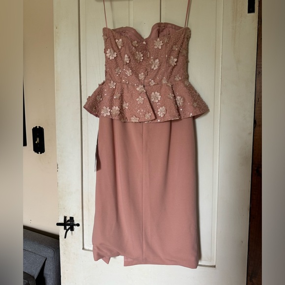 NWT Dress The Population Blush Arabella Sequin Peplum Mini Dress - Picture 5 of 8